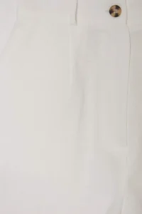 Drop by TrendyolMilla WHITE Elastic Waist Wide Leg Cotton with pocket Pants - Image 3