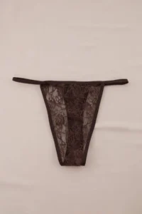 TRENDYOLMİLLA Bitter Brown Jersey buttoned Plain Wireless Babydoll - Image 7