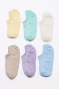 TRENDYOLMİLLA Lilac-BLUE-Green 8's Plain jacquard Knitting Socks