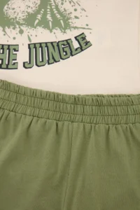 Green Printed Knitting Bottom - Top Set - Image 3