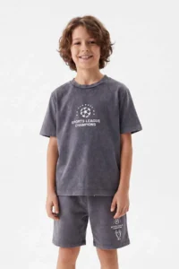 Anthracite Acid Wash Knitting Bottom - Top Set - Image 2