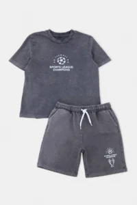 Anthracite Acid Wash Knitting Bottom - Top Set - Image 5