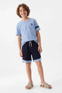 BLUE Boys' Plain Knitting Bottom - Top Set - Image 3