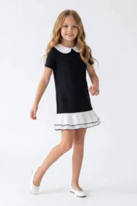 Black Midi Plain Knitting Dress