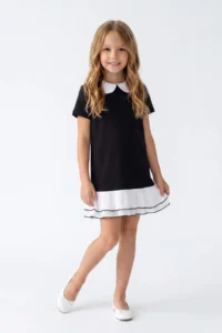 Black Midi Plain Knitting Dress - Image 3