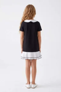 Black Midi Plain Knitting Dress - Image 4