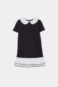 Black Midi Plain Knitting Dress - Image 5