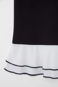 Black Midi Plain Knitting Dress - Image 6