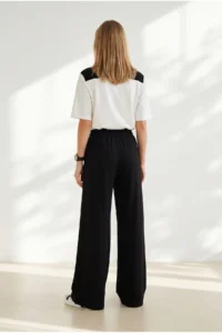 Olalook Women's Black Scarf Top and Bottom Flowy Suit - Image 5
