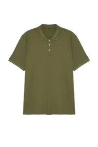MAN Plus Size Khaki Regular/Normal Cut Basic 100% Cotton Polo Shirt Shirt Collar T-Shirt - Image 4