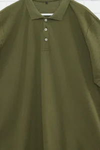 MAN Plus Size Khaki Regular/Normal Cut Basic 100% Cotton Polo Shirt Shirt Collar T-Shirt - Image 7
