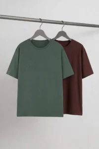 MAN Brown-Green Plus Size 2 Sets Paket Regular/Normal Cut T-Shirt - Image 6