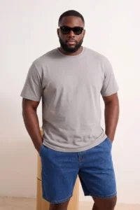 MAN Burgundy- Navy Blue -Gray Regular/Relaxed Cut 3 Pack Plus Size T-Shirt - Image 3