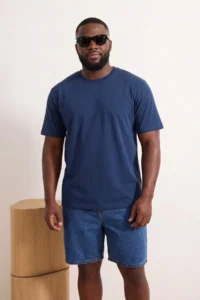 MAN Burgundy- Navy Blue -Gray Regular/Relaxed Cut 3 Pack Plus Size T-Shirt - Image 5