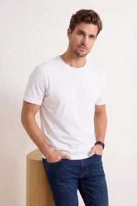 MAN Gray- Ecru Oversized 2 Sets Paket Basic 100% Cotton T-Shirt - Image 2