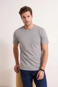 MAN Gray- Ecru Oversized 2 Sets Paket Basic 100% Cotton T-Shirt - Image 5