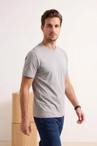 MAN Gray- Ecru Oversized 2 Sets Paket Basic 100% Cotton T-Shirt - Image 6