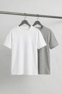 MAN Gray- Ecru Oversized 2 Sets Paket Basic 100% Cotton T-Shirt - Image 8