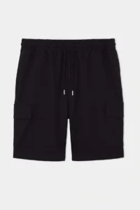 MAN Plus Size Black Oversized/Wide Cut Tire Waist Cargo with pocket Shorts - Image 5