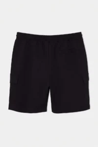 MAN Plus Size Black Oversized/Wide Cut Tire Waist Cargo with pocket Shorts - Image 7