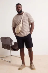 MAN Plus Size Black Regular Fit Flexible Material Shorts & Bermuda - Image 2