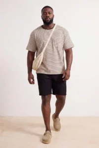 MAN Plus Size Black Regular Fit Flexible Material Shorts & Bermuda - Image 3