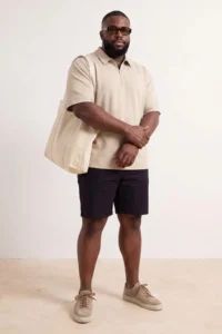 MAN Plus Size NAVY BLUE Regular Fit Flexible Material Shorts & Bermuda - Image 2