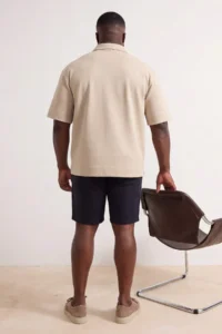 MAN Plus Size NAVY BLUE Regular Fit Flexible Material Shorts & Bermuda - Image 3