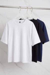 MAN Plus Size Navy Blue- Black-WHITE 3 Pack Oversized 100% Cotton T-Shirt - Image 11