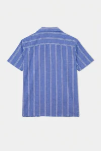 MAN DARK BLUE 100% Cotton Apaj Yaka Short Sleeve Regular Fit/Normal Pattern Men Shirt - Image 7