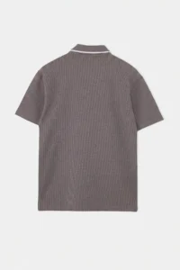 MAN Mink Low Shoulder Regular Fit Collar Line Detailed textured Short Sleeve Polo Shirt Shirt Collar T-Shirt - Image 6