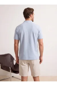 MAN BLUE Regular Jacquard Material Knitwear Bant Polo Shirt Shirt Collar T-Shirt - Image 3