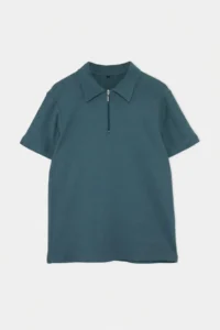 MAN Petrol Regular/Rahat Zippered textured Material Knitting Polo Shirt Shirt Collar T-Shirt - Image 7