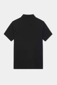 MAN Black Regular/Normal Cut textured Polo Shirt Shirt Collar T-Shirt - Image 6