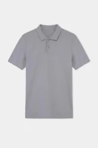 MAN Gray Regular/Normal Cut textured Polo Shirt Shirt Collar T-Shirt - Image 4