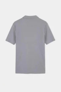 MAN Gray Regular/Normal Cut textured Polo Shirt Shirt Collar T-Shirt - Image 6