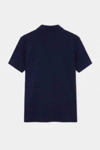MAN NAVY BLUE Regular/Normal Cut textured Polo Shirt Shirt Collar T-Shirt - Image 6