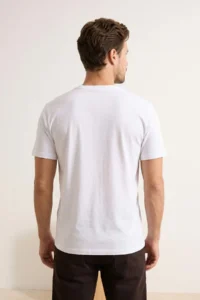 MAN Navy Blue-WHITE Regular/Rahat Cut 2 Sets Paket 100% Cotton T-Shirt - Image 5