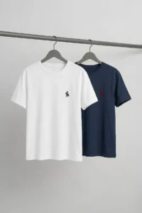 MAN Navy Blue-WHITE Regular/Rahat Cut 2 Sets Paket 100% Cotton T-Shirt - Image 6
