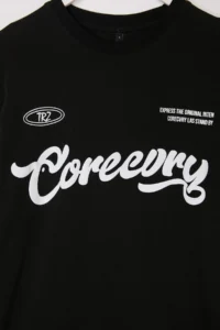 MAN Black Oversized/Wide Pattern Slogan Printed Tok Material T-Shirt - Image 5