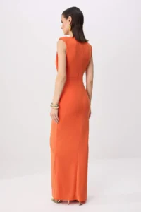 TRENDYOLMİLLA Orange Plain Accessory Detailed Knitting Sandy Maxi Evening Gown & Graduation Dress - Image 4