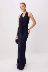 TRENDYOLMİLLA NAVY BLUE Node Detailed Maxi Evening Gown & Graduation Dress