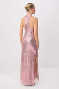 TRENDYOLMİLLA PINK Sequin Sleeveless Maxi Evening Gown & Graduation Dress - Image 4