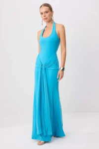 TRENDYOLMİLLA BLUE Binding Detailed Maxi Evening Gown & Graduation Dress