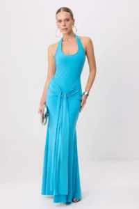 TRENDYOLMİLLA BLUE Binding Detailed Maxi Evening Gown & Graduation Dress - Image 2