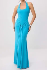 TRENDYOLMİLLA BLUE Binding Detailed Maxi Evening Gown & Graduation Dress - Image 3