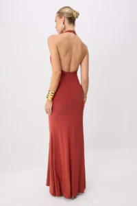 TRENDYOLMİLLA Brick Red Gold with accessories Detailed Maxi Evening Gown & Graduation Dress - Image 4
