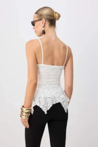 TRENDYOLMİLLA WHITE Asymmetric Detailed Lace Knitting Party Blouse - Image 4