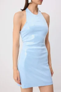 TRENDYOLMİLLA Light BLUE Sequin Mini Lined Dress - Image 3