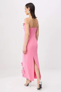 TRENDYOLMİLLA Light PINK 3D Floral Detailed Weaving Maxi Unlined Dress - Image 4